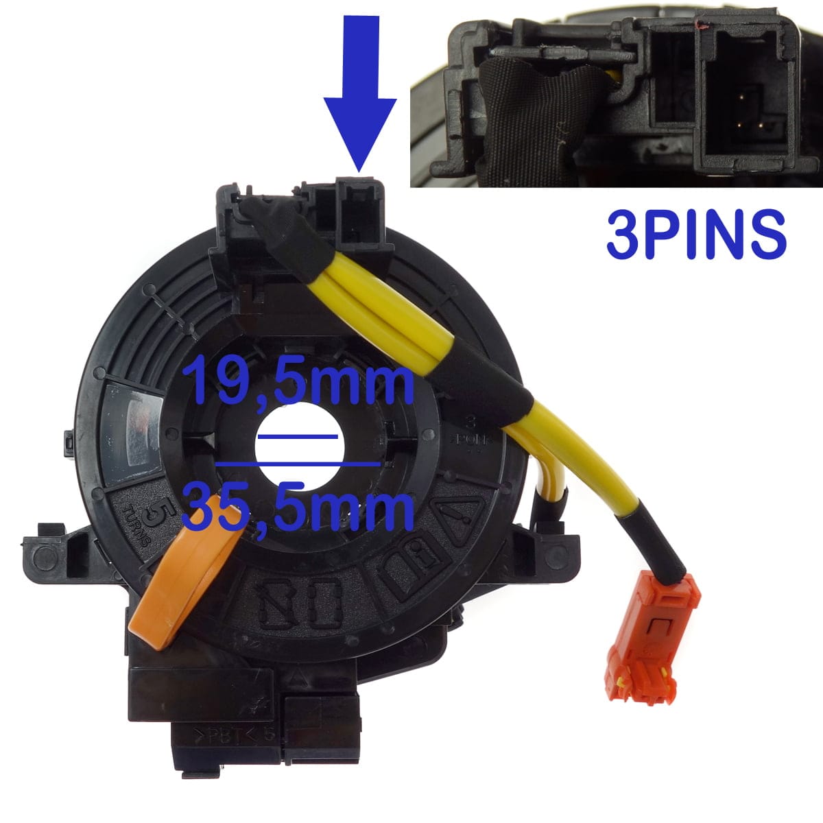 ΣΠΙΡΑΛ ΑΕΡΟΣΑΚΟΥ TOYOTA COROLLA '09-'13/ YARIS '06-'10 /RAV4 '05-'08/ LANDCRUISER '09- 84306-22010 - Image 2